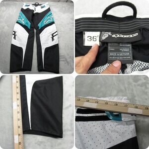 Alpinestars‎ Riding Pants Mens 35x31 Black Teal Water Resistant Racer Motocross